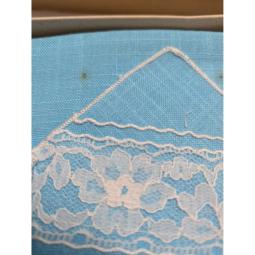 Penneys Majestic Creations Teal Blue 52x52 Tablecloth Napkin Rayon Fashion Manor